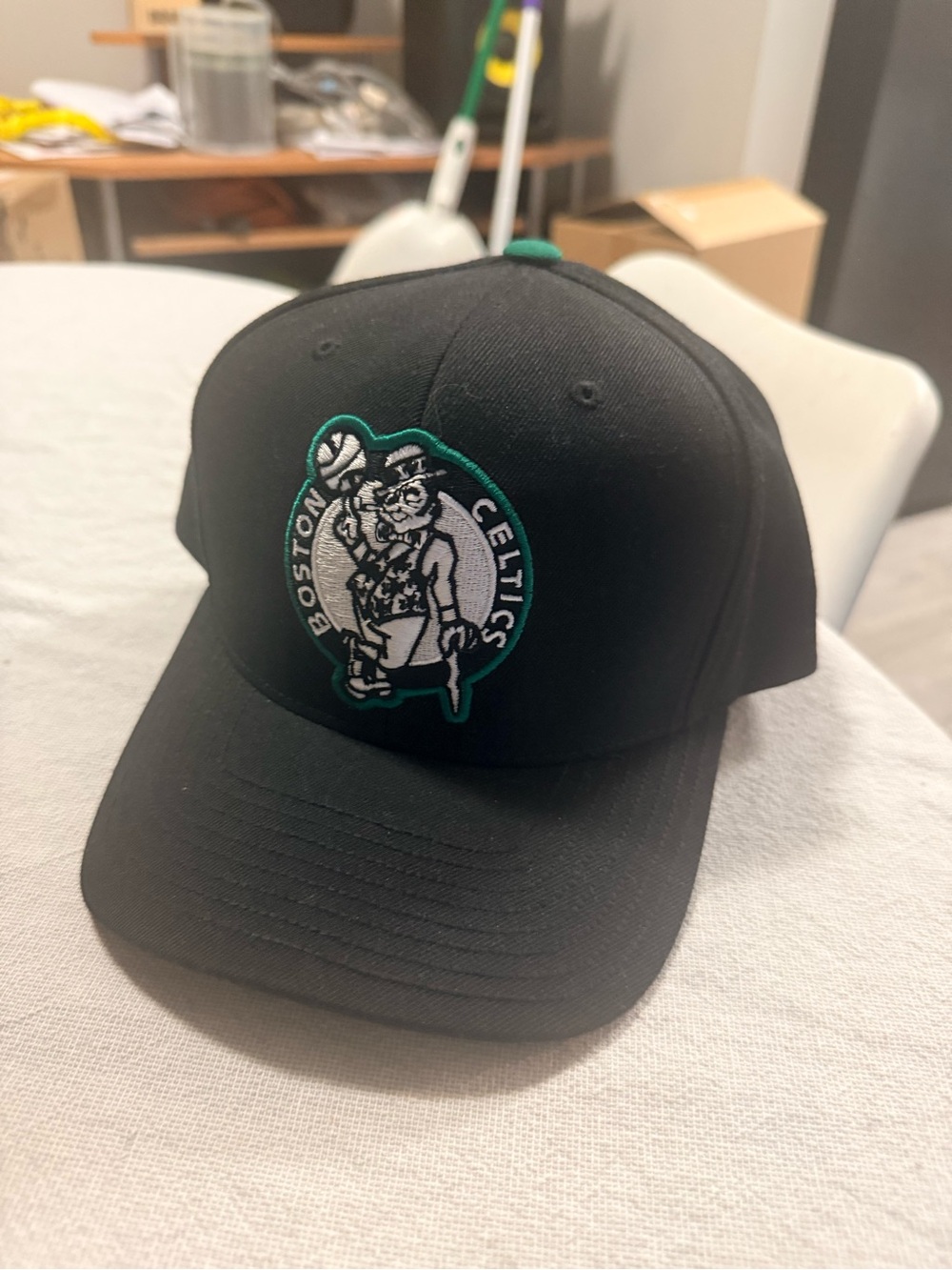 Mitchell & Ness Black and Green Boston Celtics Fitted Cap